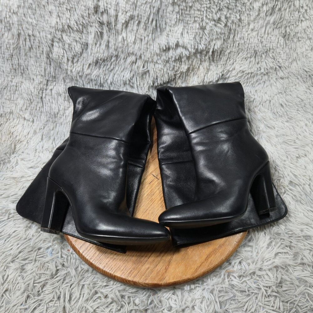 Wetkiss Womens Size 6 Black Over The Knee Side Zip Block Heel Tall Luxury Boots